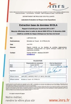 Plomb, silice, FCR,... : synthèse des résultats (mesures d'empoussièrement dans l'air)