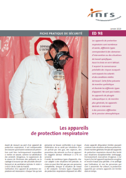 Appareils de Protection Respiratoire (amiante, plomb, HAP,...) : parution de la Fiche Pratique de l'INRS