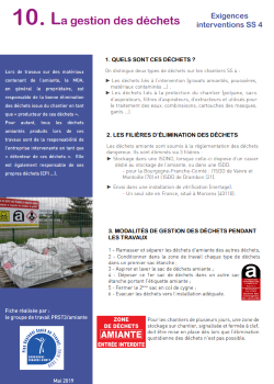 Interventions en présence d'amiante (sous-section 4) : publication de documents de synthèse