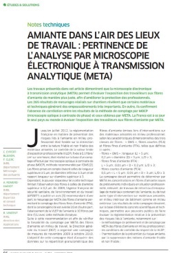 Prélèvement air (amiante) : étude sur la pertinence de l'analyse "META"